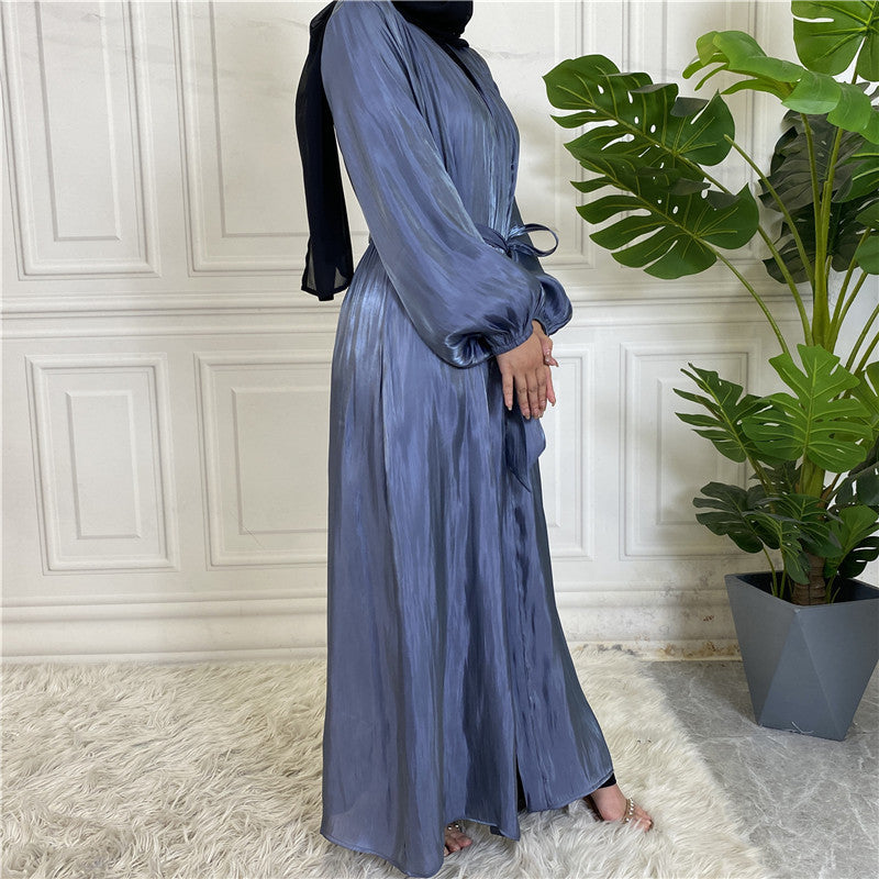 
                      
                        Shiny Silk Open Abaya
                      
                    