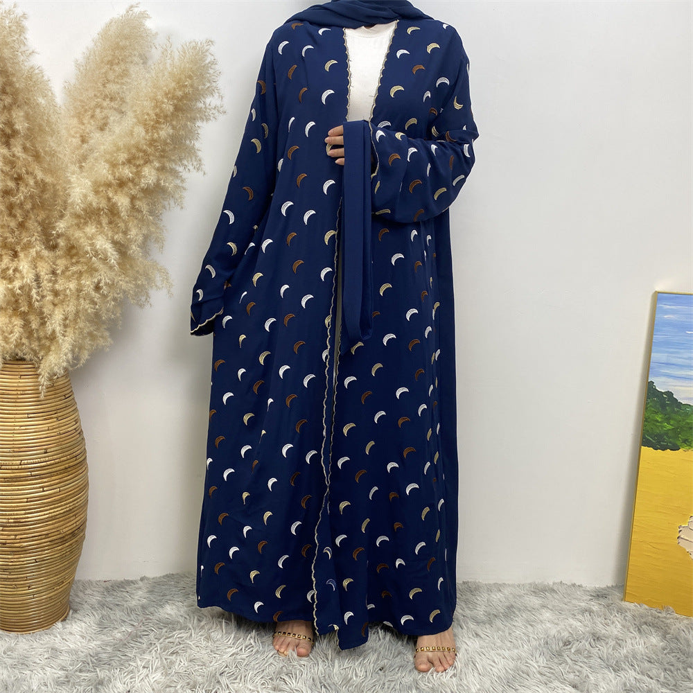 
                      
                        Embroidered Moons Open Abaya
                      
                    