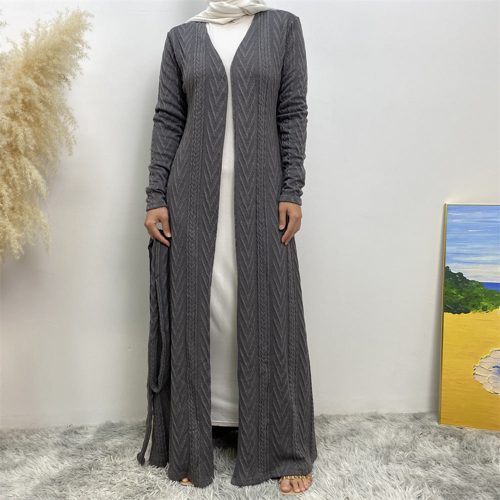 
                      
                        Sakina Knitt Open Abaya
                      
                    