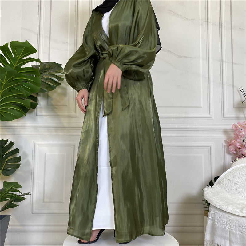 
                      
                        Shiny Silk Open Abaya
                      
                    