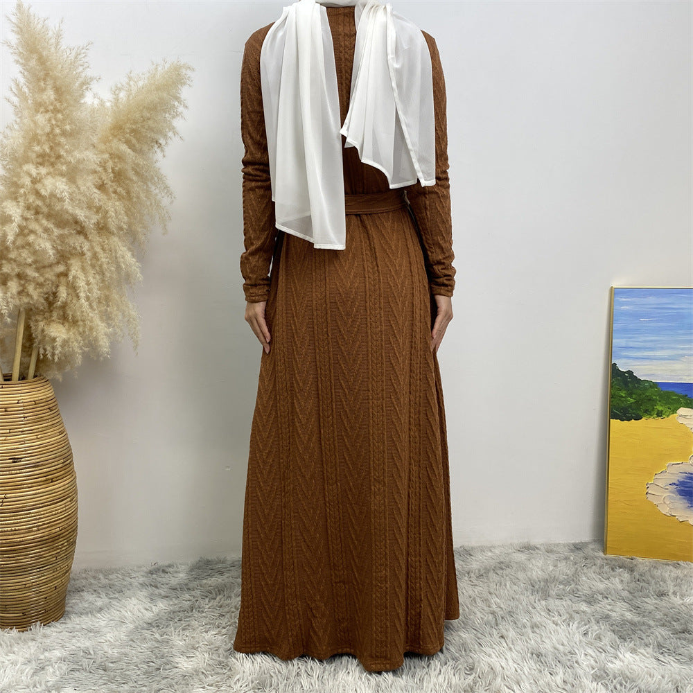 
                      
                        Sakina Knitt Open Abaya
                      
                    