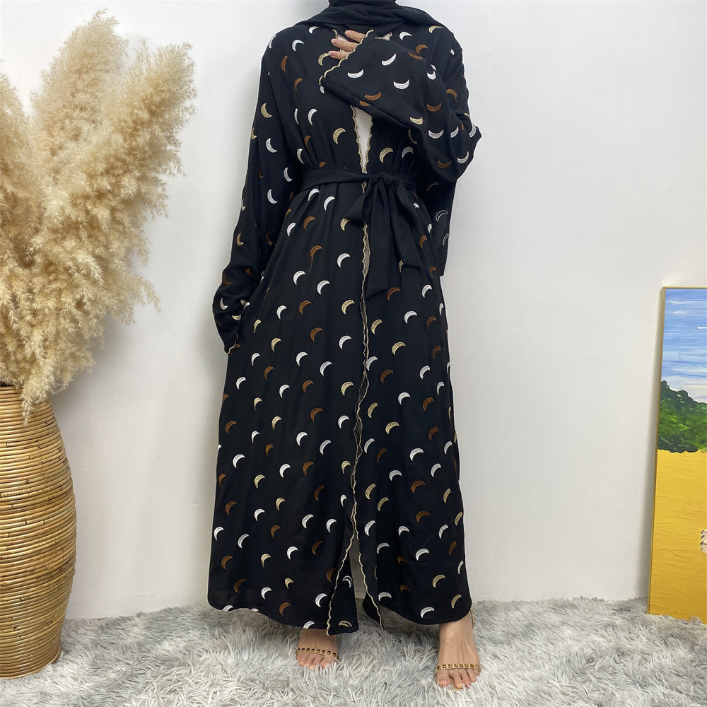 
                      
                        Embroidered Moons Open Abaya
                      
                    