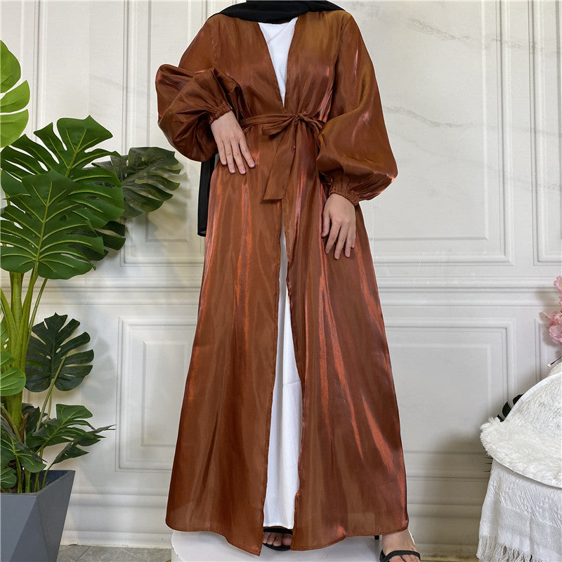 
                      
                        Shiny Silk Open Abaya
                      
                    