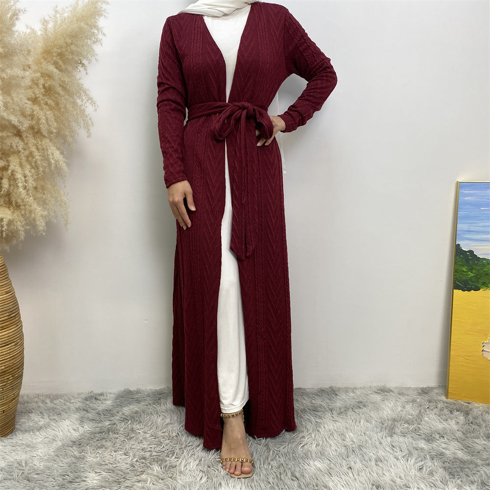 
                      
                        Sakina Knitt Open Abaya
                      
                    