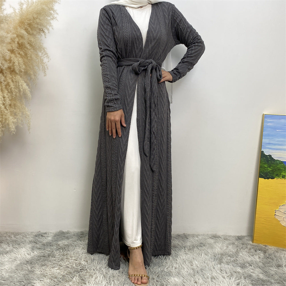 
                      
                        Sakina Knitt Open Abaya
                      
                    