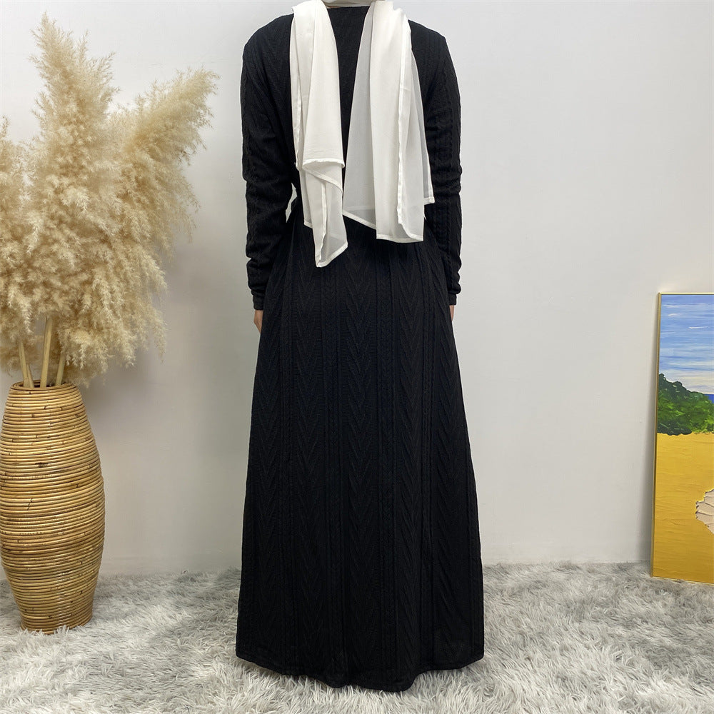 
                      
                        Sakina Knitt Open Abaya
                      
                    