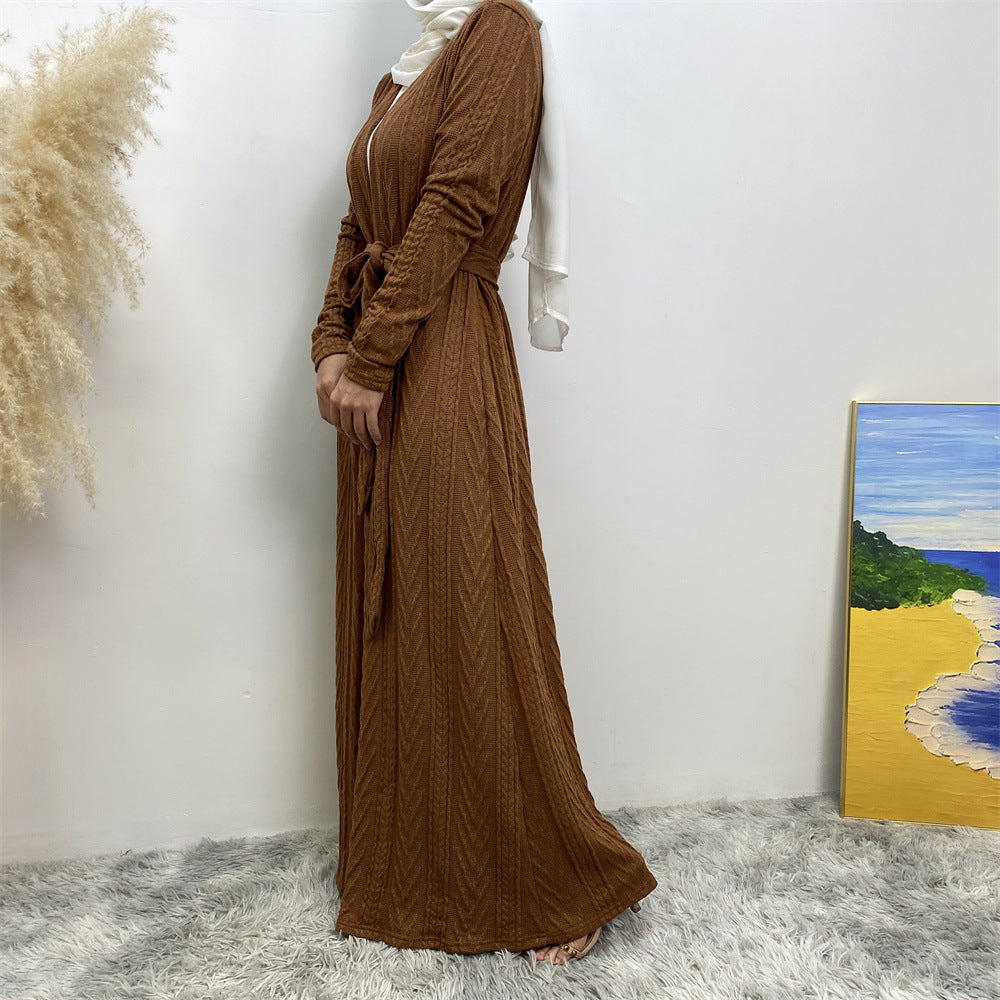 
                      
                        Sakina Knitt Open Abaya
                      
                    