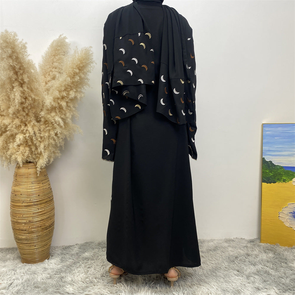 
                      
                        Embroidered Moons Open Abaya
                      
                    